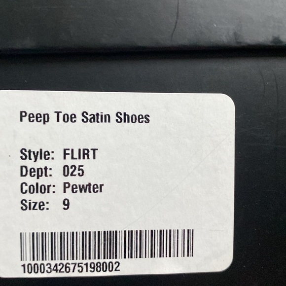 Adrianna Papell Silver Pewter Chiffon Peep Toe Satin Shoes sz 9 NIB